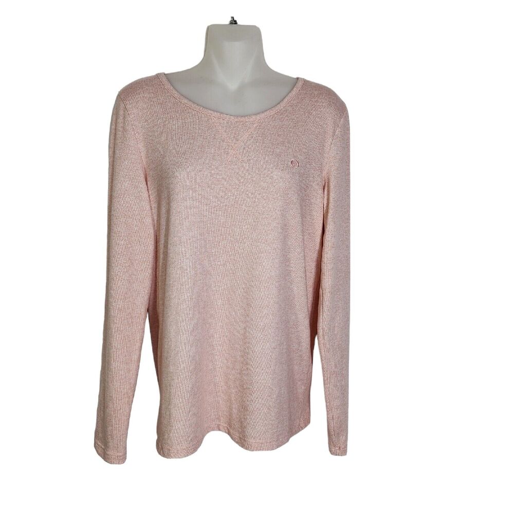 Born Womens Top Size Medium Pink Soft Long Sleeve Tee Round Neck Stretch Logo